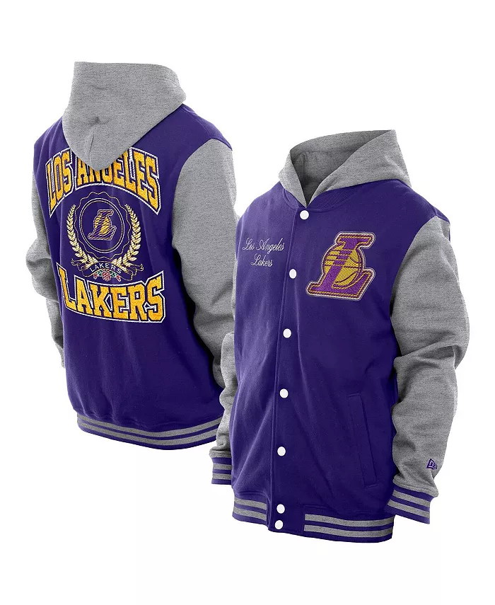 Мужская фиолетовая ворсовая бейсбольная куртка с капюшоном и полной застежкой на молнию Los Angeles Lakers в ретро-стиле New Era
Мужская фиолетовая ворсовая бейсбольная куртка с капюшоном и полной застежкой на молнию Los Angeles Lakers в ретро-стиле New Era