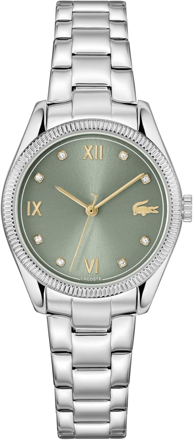 Lacoste Parisienne женские часы 3H Quartz, браслет из нержавеющей стали - современный, классический хронометр - подарок для нее, Silver-Green
Lacoste Parisienne женские часы 3H Quartz, браслет из нержавеющей стали - современный, классический хронометр - подарок для нее, Silver-Green