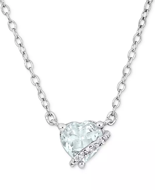 Ожерелье с подвеской в форме сердца из стерлингового серебра с драгоценными камнями, 18 дюймов Macy'S, aquamarine
Ожерелье с подвеской в форме сердца из стерлингового серебра с драгоценными камнями, 18 дюймов Macy'S, aquamarine