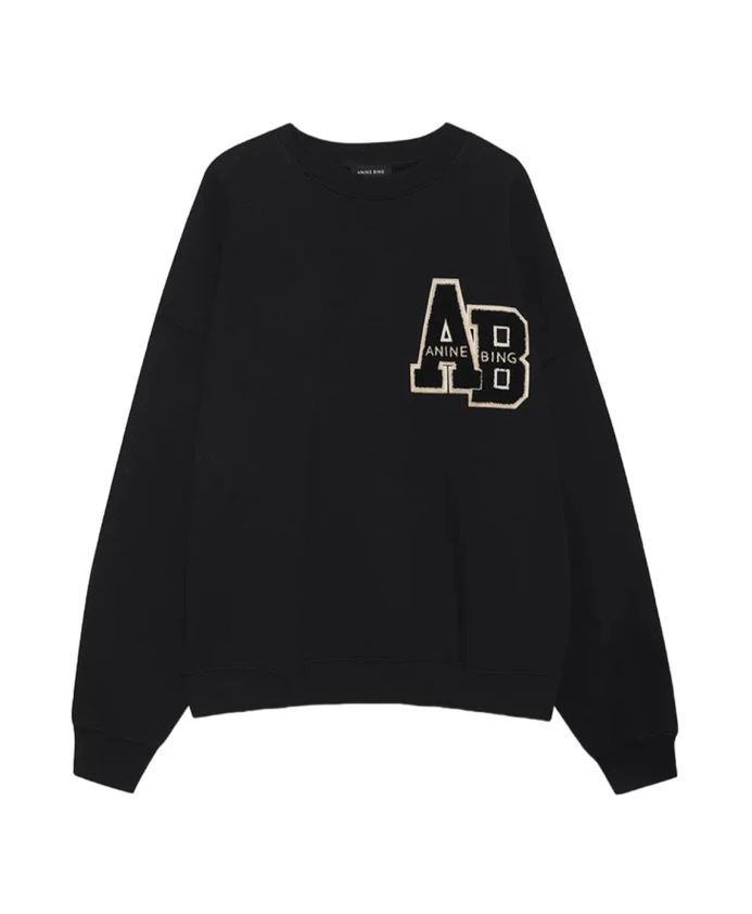 Толстовка большого размера с нашивками Майлза Anine Bing, черный
Толстовка большого размера с нашивками Майлза Anine Bing, черный