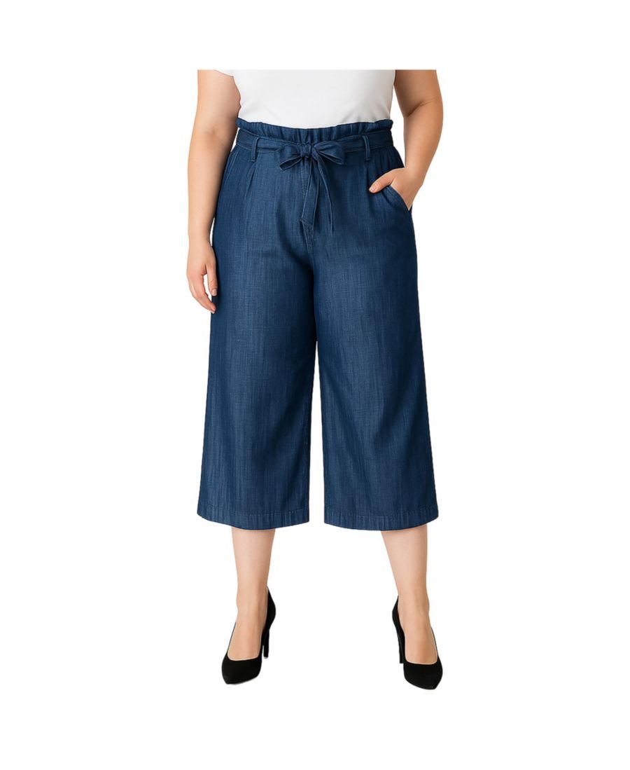 Укороченные брюки из тенсела с широкими штанинами и поясом-кулиской большого размера Standards & Practices, Dark rinse
Укороченные брюки из тенсела с широкими штанинами и поясом-кулиской большого размера Standards & Practices, Dark rinse