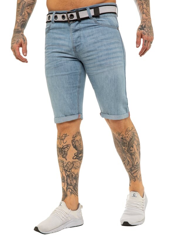 Мужские джинсовые шорты с поясом светлого цвета Enzo, синий
Мужские джинсовые шорты с поясом светлого цвета Enzo, синий