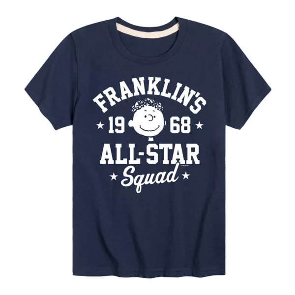 Футболка с принтом звёздной команды «Peanuts Franklin's All-Star» для мальчиков 8-20 лет Licensed Character, синий
Футболка с принтом звёздной команды «Peanuts Franklin's All-Star» для мальчиков 8-20 лет Licensed Character, синий