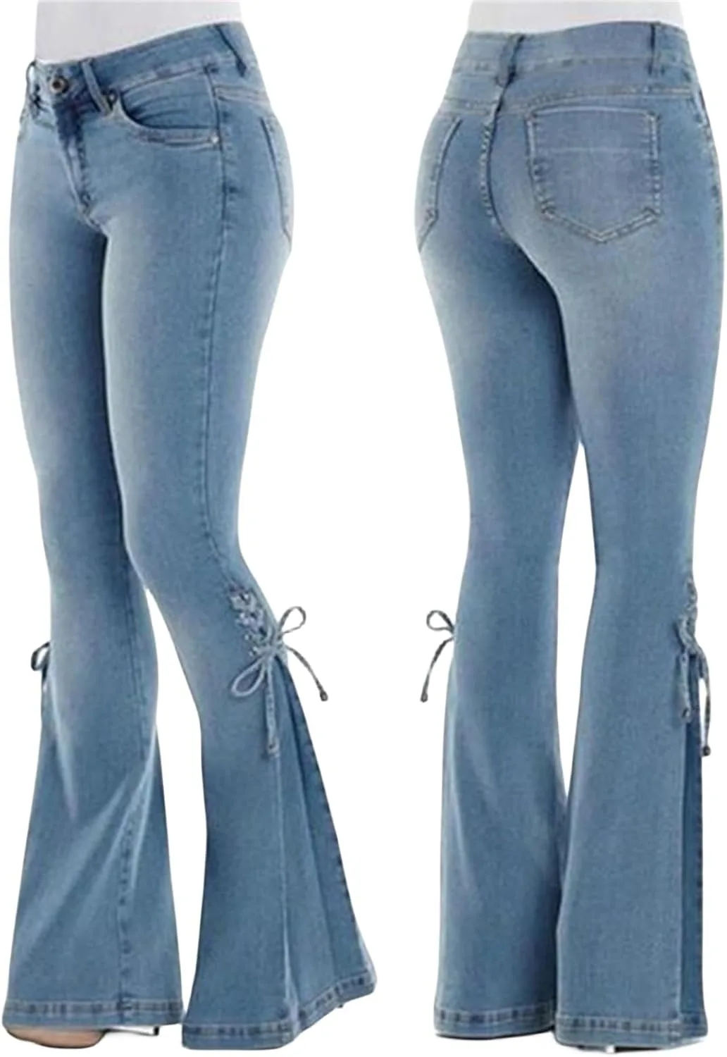 Женские джинсы-клеш с кружевной шнуровкой Mid Waist Tazeap
Женские джинсы-клеш с кружевной шнуровкой Mid Waist Tazeap