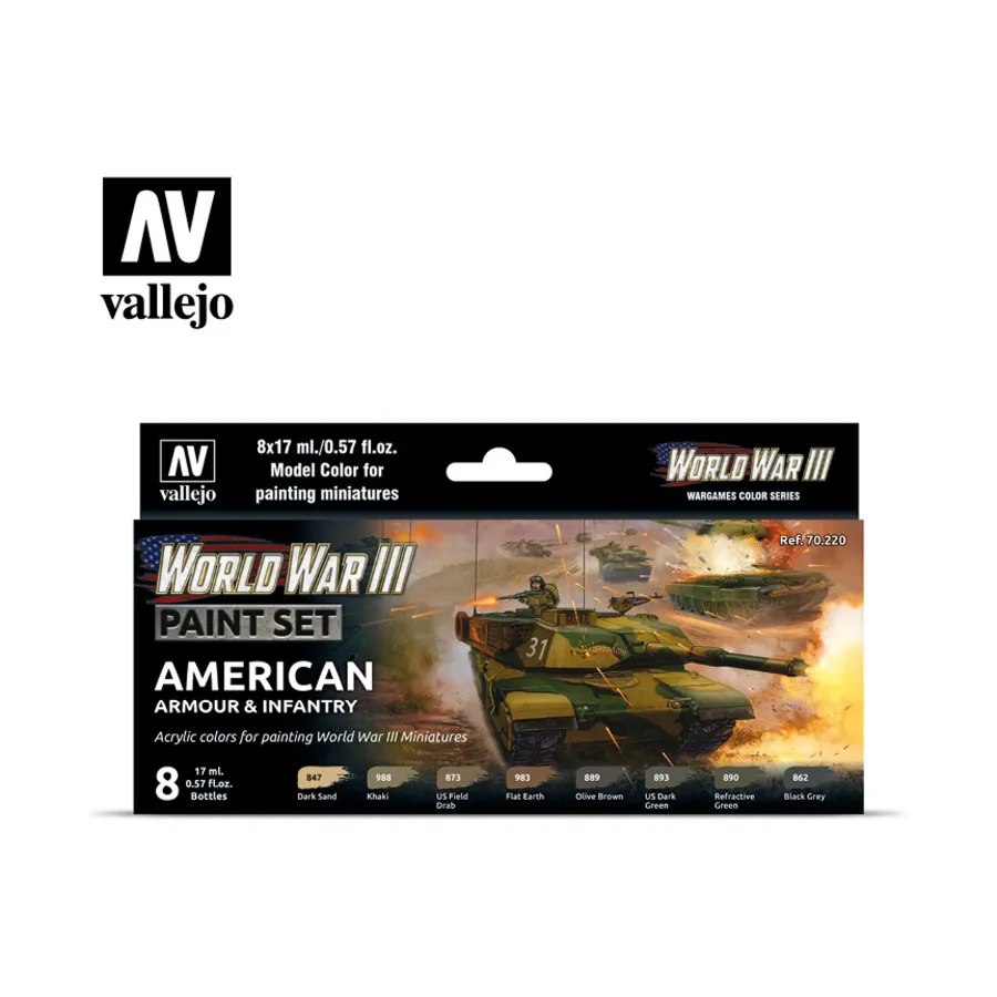 Американская бронетехника и пехота, World War III Paint Sets
Американская бронетехника и пехота, World War III Paint Sets