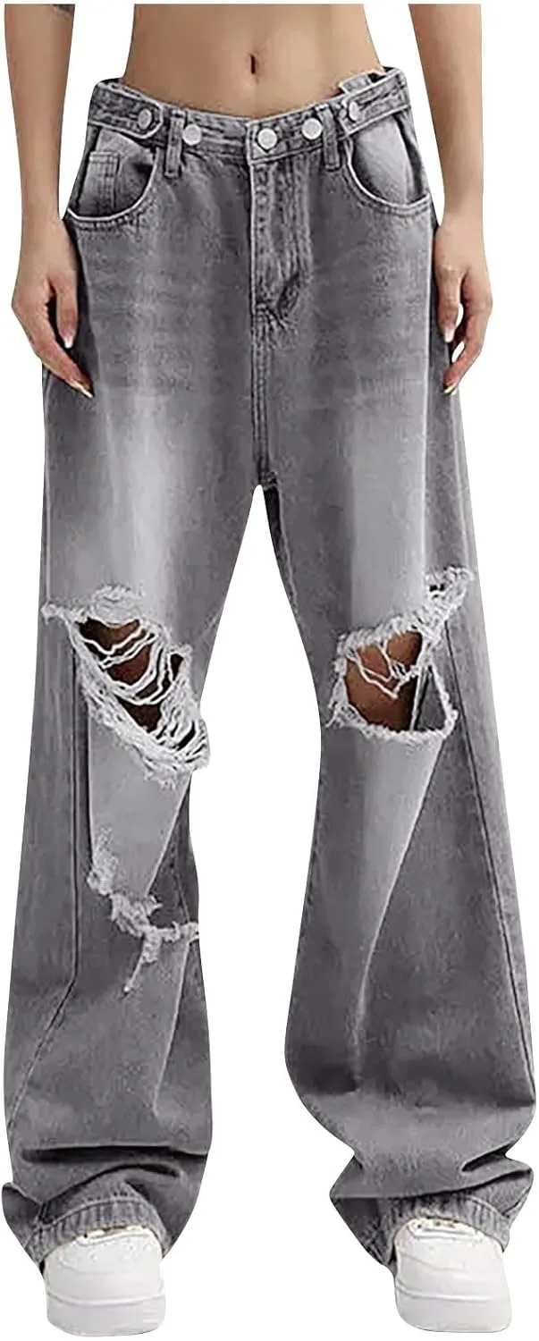 Рваные джинсы для женщин Oversized Y2k Vintage Distressed Trouser NATHGAM
Рваные джинсы для женщин Oversized Y2k Vintage Distressed Trouser NATHGAM