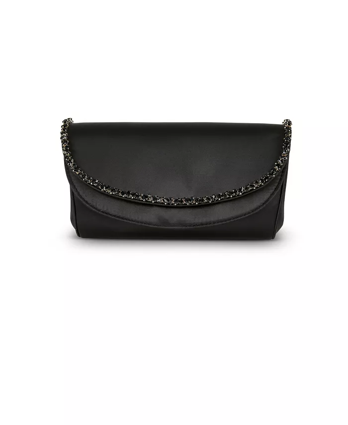 Женский клатч Talia Double Flap с кристальным ожерельем Jewel Badgley Mischka, черный 
Женский клатч Talia Double Flap с кристальным ожерельем Jewel Badgley Mischka, черный