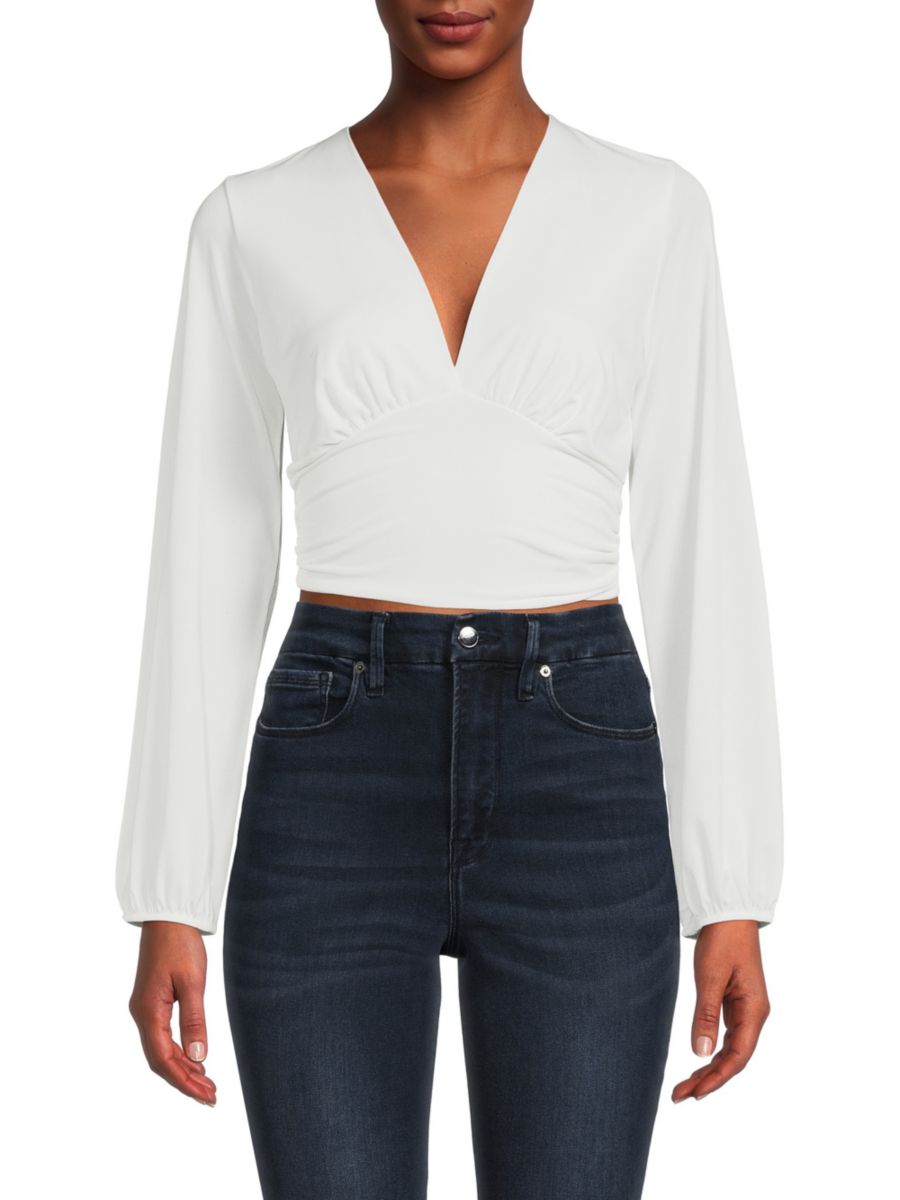 Укороченный топ с длинными рукавами и сборками Renee C., слоновая кость
Укороченный топ с длинными рукавами и сборками Renee C., слоновая кость