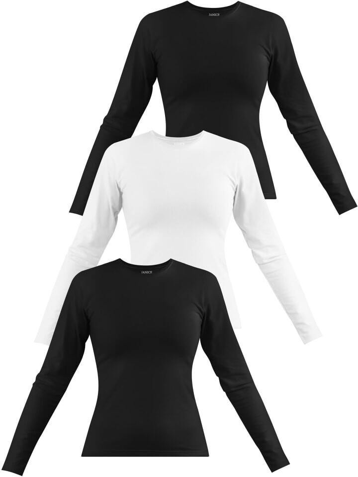 Лонгслив Janice 3 x Damen Langarmshirt hochgeschlossen Niska, цвет Schwarz/Weiß/Schwarz
Лонгслив Janice 3 x Damen Langarmshirt hochgeschlossen Niska, цвет Schwarz/Weiß/Schwarz