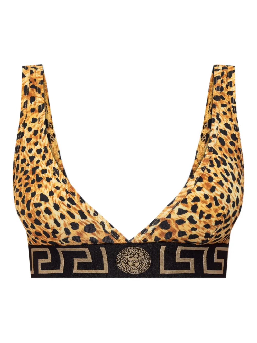 Лиф с леопардовым принтом и брендированной полосой Versace, желтый
Лиф с леопардовым принтом и брендированной полосой Versace, желтый