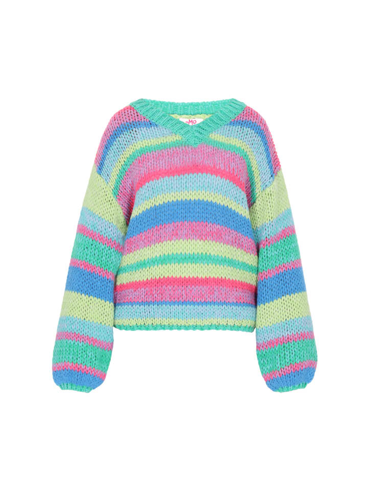 Женский свитер синего цвета с разноцветными вставками myMo
Женский свитер синего цвета с разноцветными вставками myMo