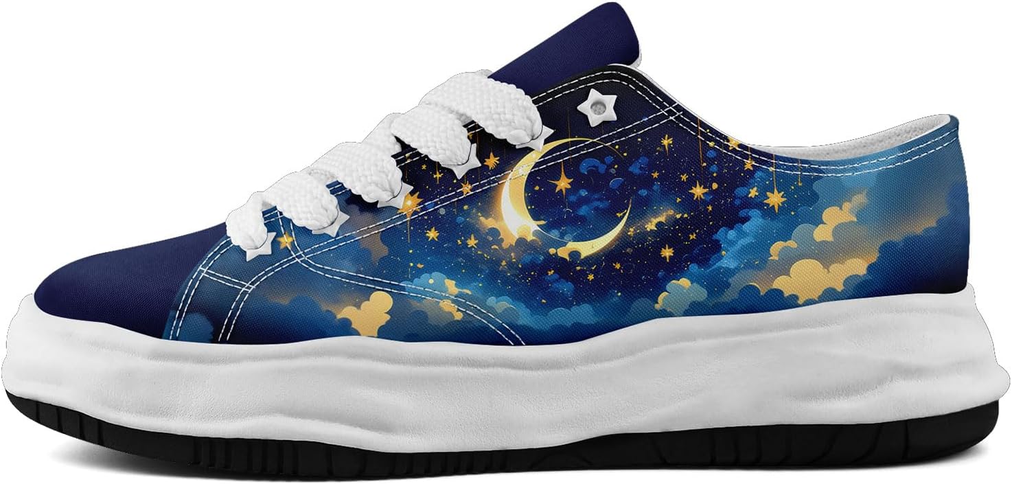 Кроссовки на холщовой основе AWSOLE для женщин и мужчин с принтом Луны, Солнца и Звезд, художественные низкие повседневные кроссовки, удобная легкая унисекс обувь, белый/желтый/голубой/золотой/светло-голубой
Кроссовки на холщовой основе AWSOLE для женщин и мужчин с принтом Луны, Солнца и Звезд, художественные низкие повседневные кроссовки, удобная легкая унисекс обувь, белый/желтый/голубой/золотой/светло-голубой