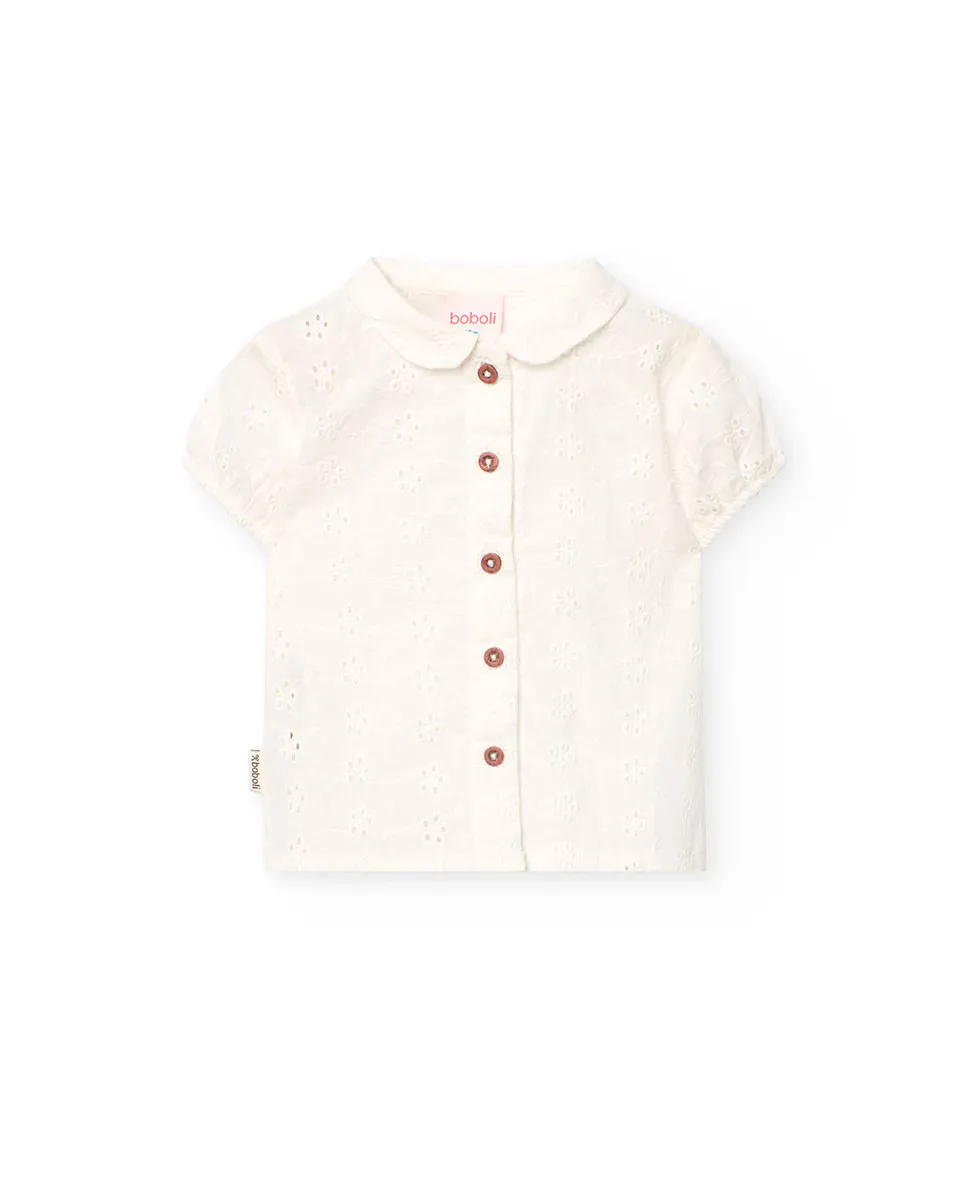 Вышитая батистовая рубашка для девочек Boboli, белый
Вышитая батистовая рубашка для девочек Boboli, белый