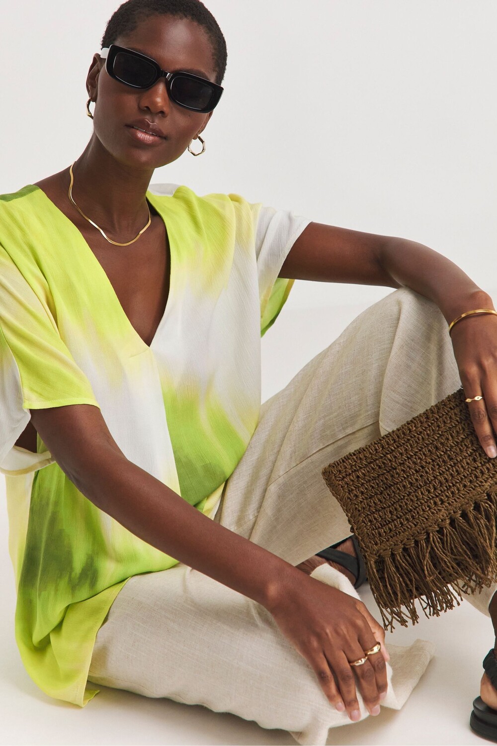 Жатый топ-туника с принтом Jd Williams, зеленый
Жатый топ-туника с принтом Jd Williams, зеленый