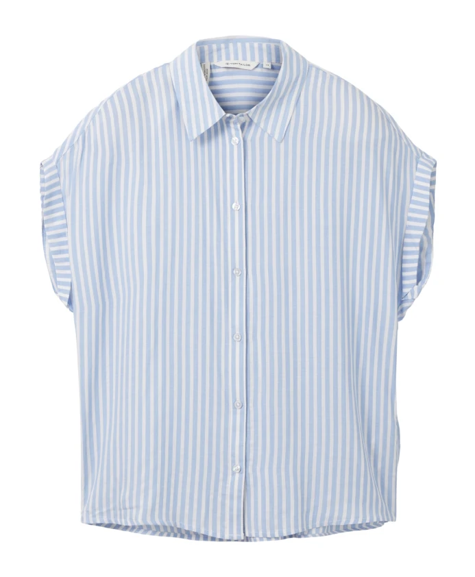 Блузка с короткими рукавами в полоску Tom Tailor, синий
Блузка с короткими рукавами в полоску Tom Tailor, синий