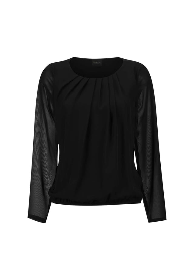 Блузка с круглым вырезом и прозрачными рукавами Madeleine, черный
Блузка с круглым вырезом и прозрачными рукавами Madeleine, черный