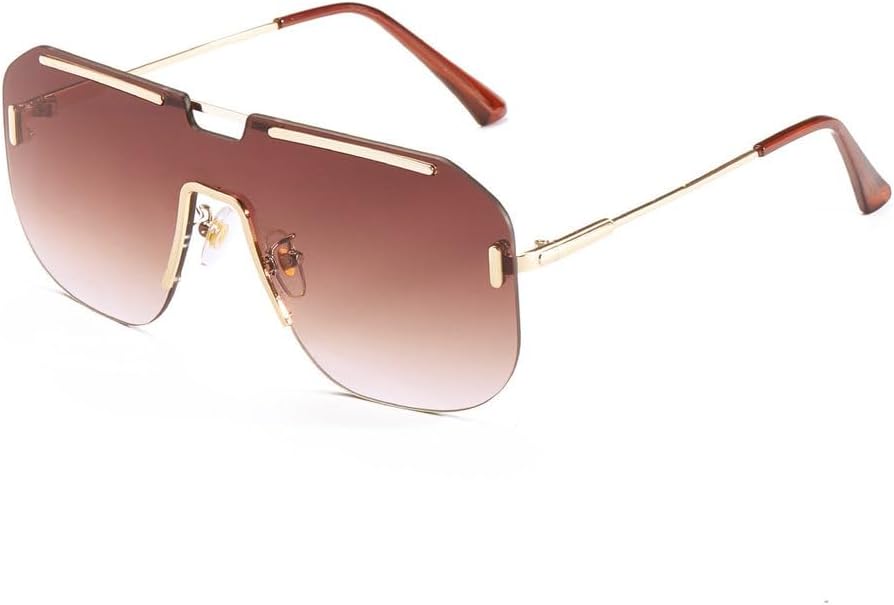 Женские безрамочные интегрированные солнцезащитные очки, мужские очки в крупной оправе с металлическим покрытием, модные мужские солнцезащитные очки с зеркальными линзами HVTVTLA, Tea
Женские безрамочные интегрированные солнцезащитные очки, мужские очки в крупной оправе с металлическим покрытием, модные мужские солнцезащитные очки с зеркальными линзами HVTVTLA, Tea