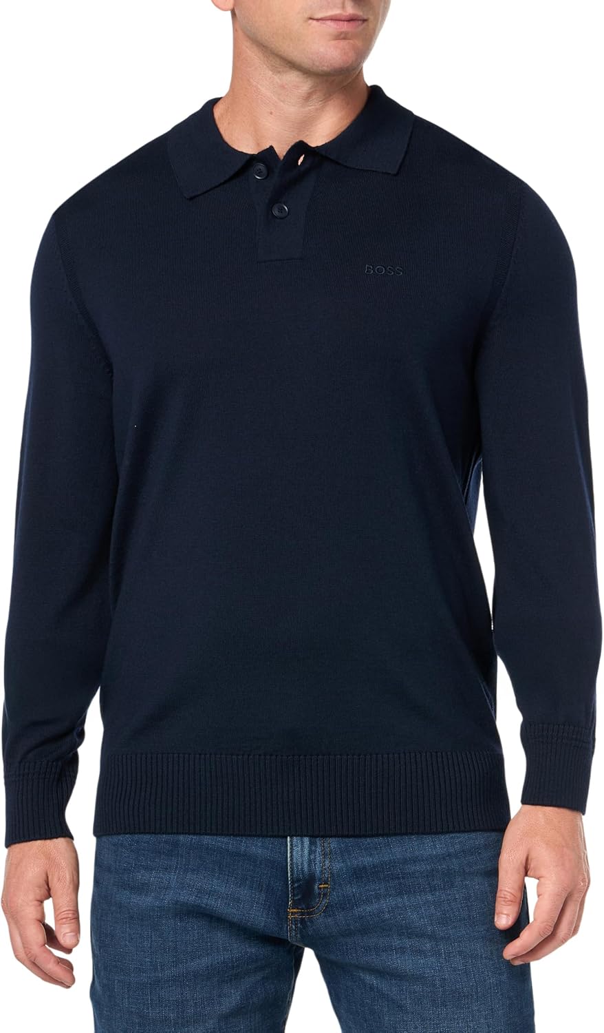 BOSS мужской свитер с воротником-гольф из шерстяной смеси с маленьким логотипом, Dark Sky
BOSS мужской свитер с воротником-гольф из шерстяной смеси с маленьким логотипом, Dark Sky
