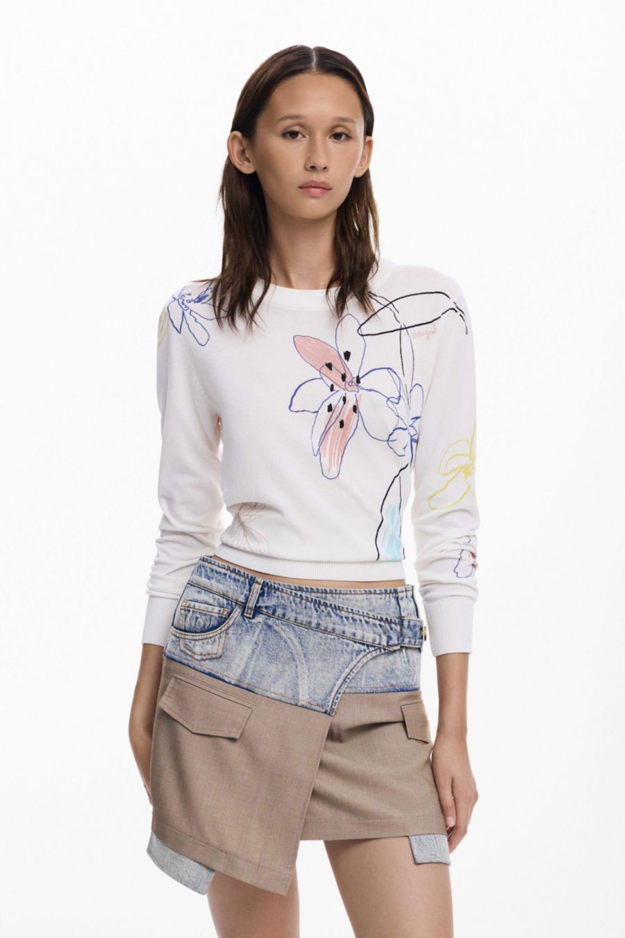 Изящный женский свитер с цветочным узором Desigual, White
Изящный женский свитер с цветочным узором Desigual, White