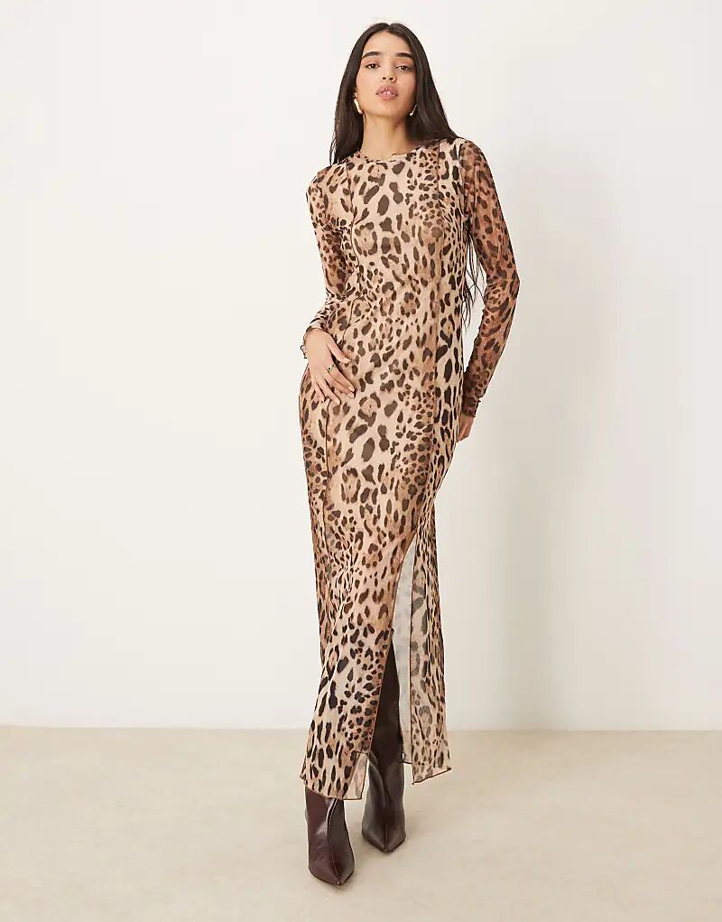 Сетчатое облегающее платье макси с длинными рукавами и леопардовым принтом Vila
Сетчатое облегающее платье макси с длинными рукавами и леопардовым принтом Vila