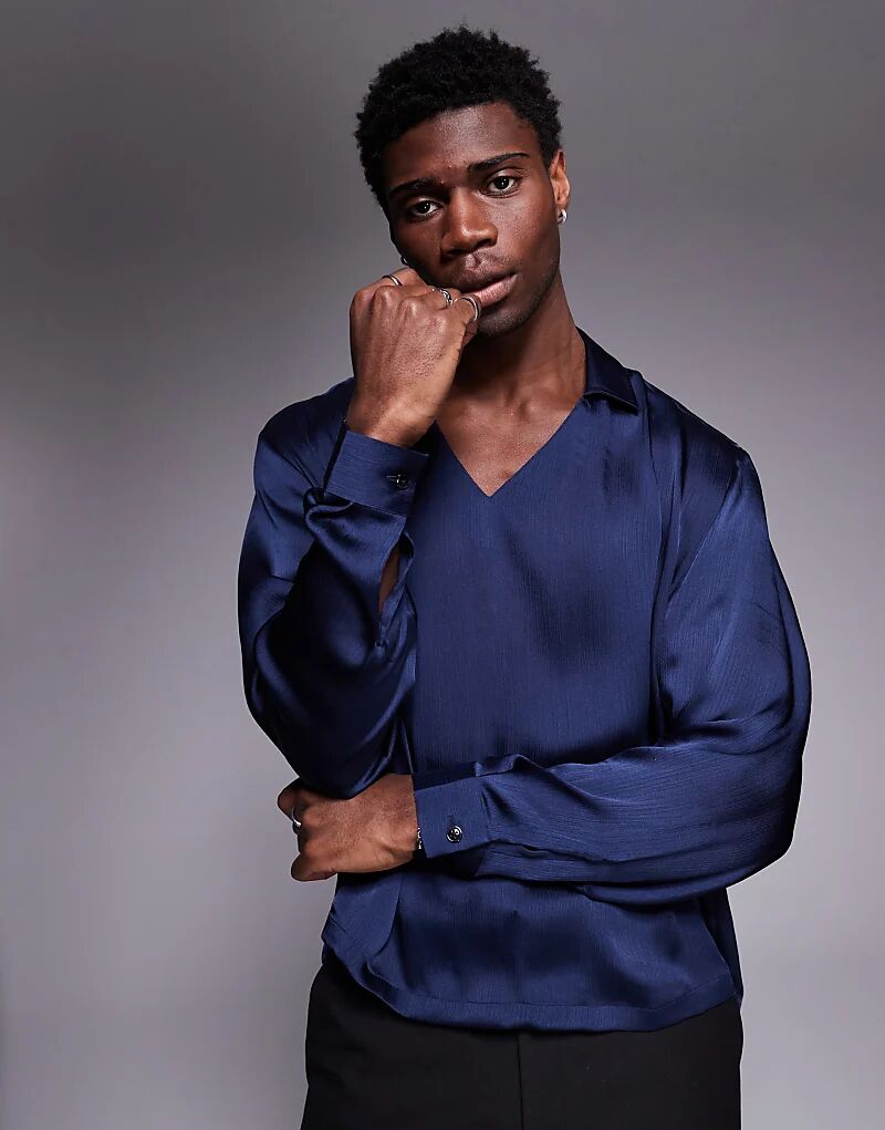 Свободная атласная рубашка ASOS DESIGN темно-синего цвета
Свободная атласная рубашка ASOS DESIGN темно-синего цвета