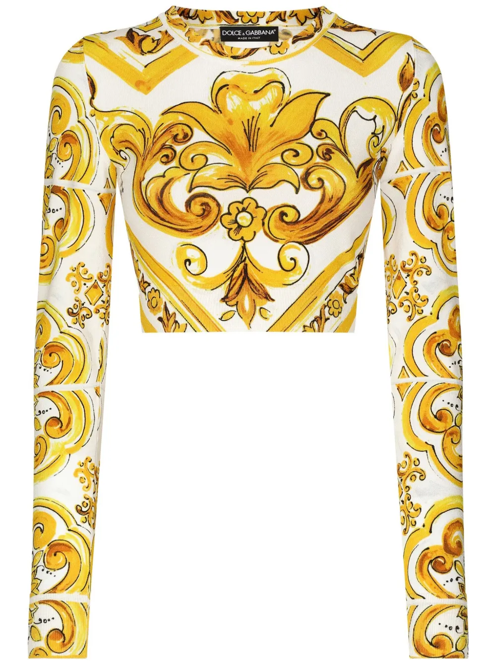 Трикотажный топ с узором Majolica DOLCE & GABBANA, желтый
Трикотажный топ с узором Majolica DOLCE & GABBANA, желтый