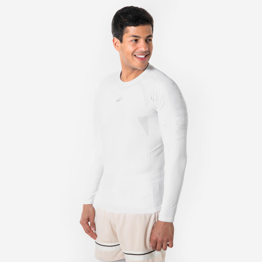 TARMAK Женская/мужская баскетбольная функциональная футболка с длинным рукавом — НБА, белая
TARMAK Женская/мужская баскетбольная функциональная футболка с длинным рукавом — НБА, белая