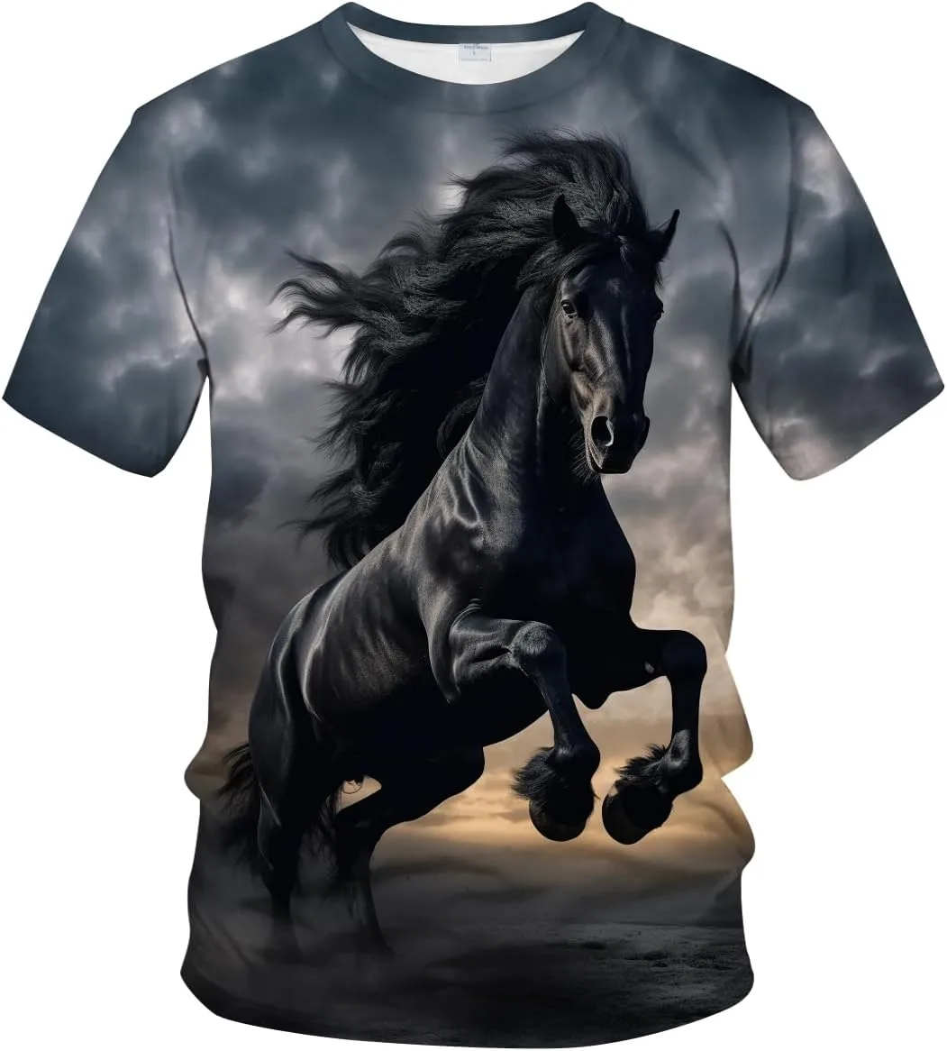 Футболка LAOLIUSN с реалистичным принтом лошади
Футболка LAOLIUSN с реалистичным принтом лошади