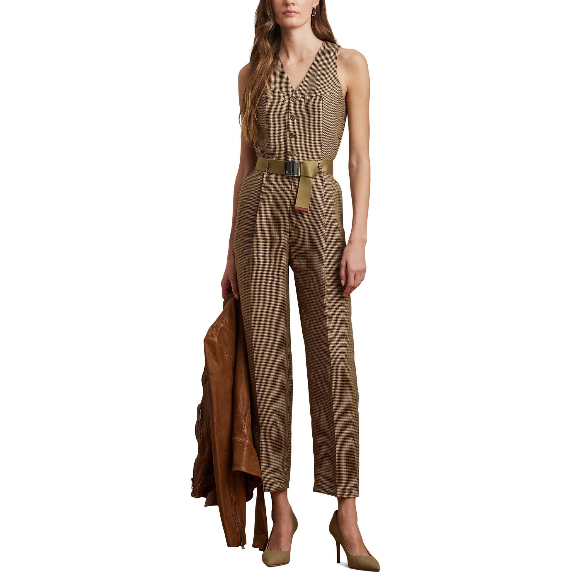 Комбинезон Lauren Ralph Lauren Houndstooth Belted Linen Jumpsuit, цвет Brown/Tan Multi
Комбинезон Lauren Ralph Lauren Houndstooth Belted Linen Jumpsuit, цвет Brown/Tan Multi