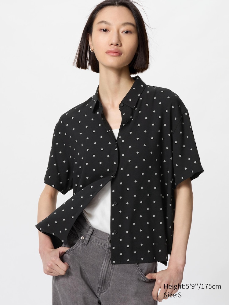 Блуза из искусственного шелка с принтом, короткий рукав Uniqlo, цвет 09 черный
Блуза из искусственного шелка с принтом, короткий рукав Uniqlo, цвет 09 черный