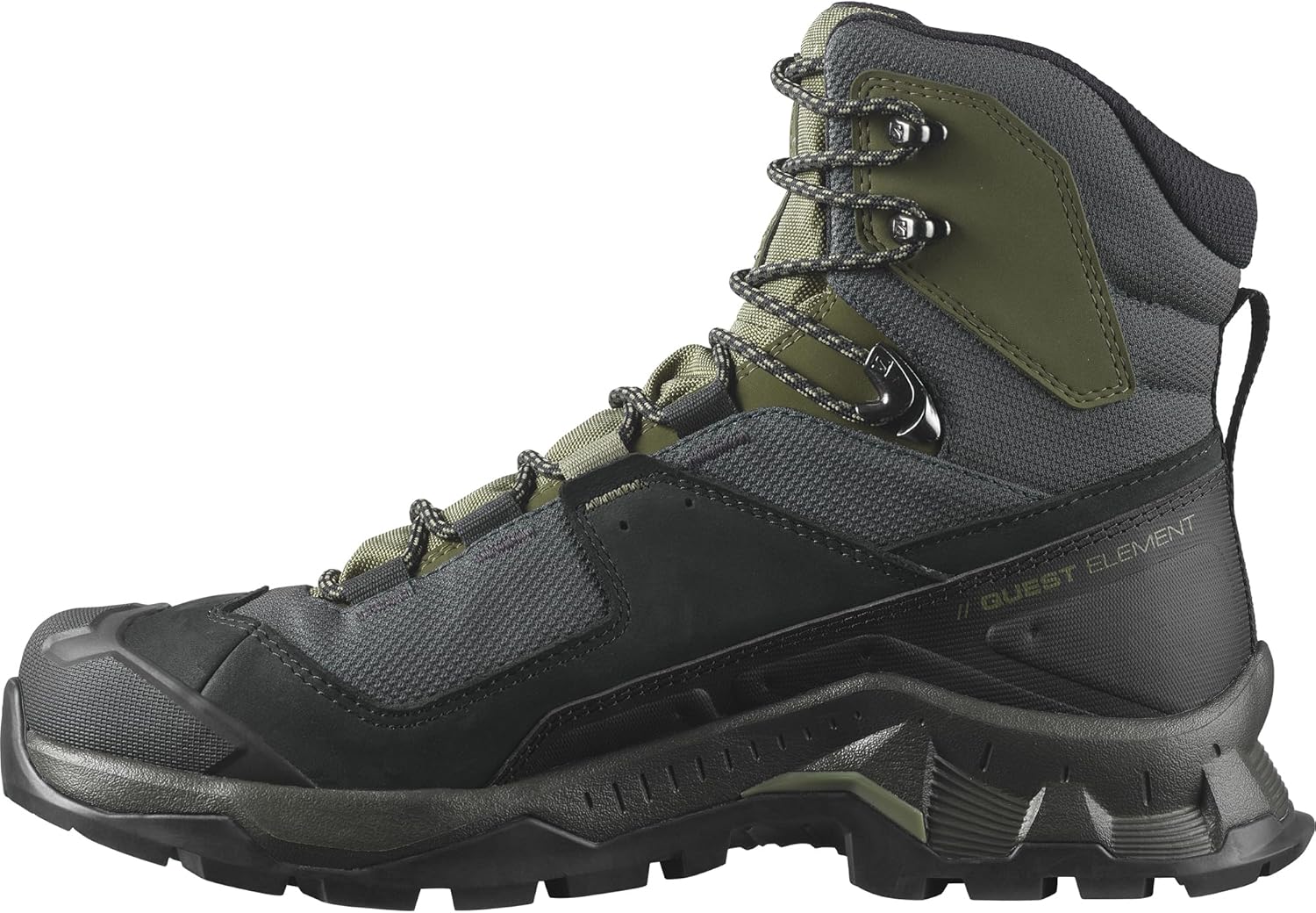 Кроссовки для походов Salomon Men’s Quest Element Gore-Tex, Waterproof Neutral Leather, Black/Deep Lichen Green/Olive Night
Кроссовки для походов Salomon Men’s Quest Element Gore-Tex, Waterproof Neutral Leather, Black/Deep Lichen Green/Olive Night