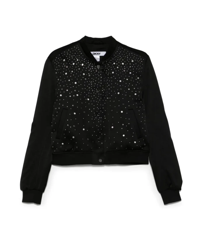 Черная куртка-бомбер с заклепками Dkny, черный
Черная куртка-бомбер с заклепками Dkny, черный