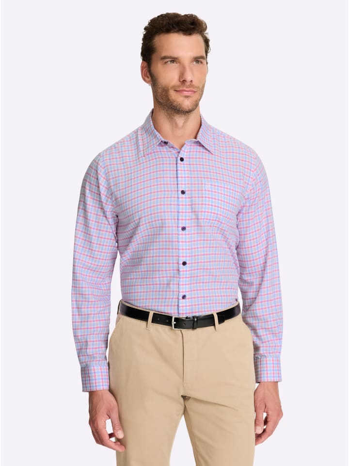 Рубашка с длинными рукавами небесно-голубого и фуксиевого цветов. WITT WEIDEN
Рубашка с длинными рукавами небесно-голубого и фуксиевого цветов. WITT WEIDEN