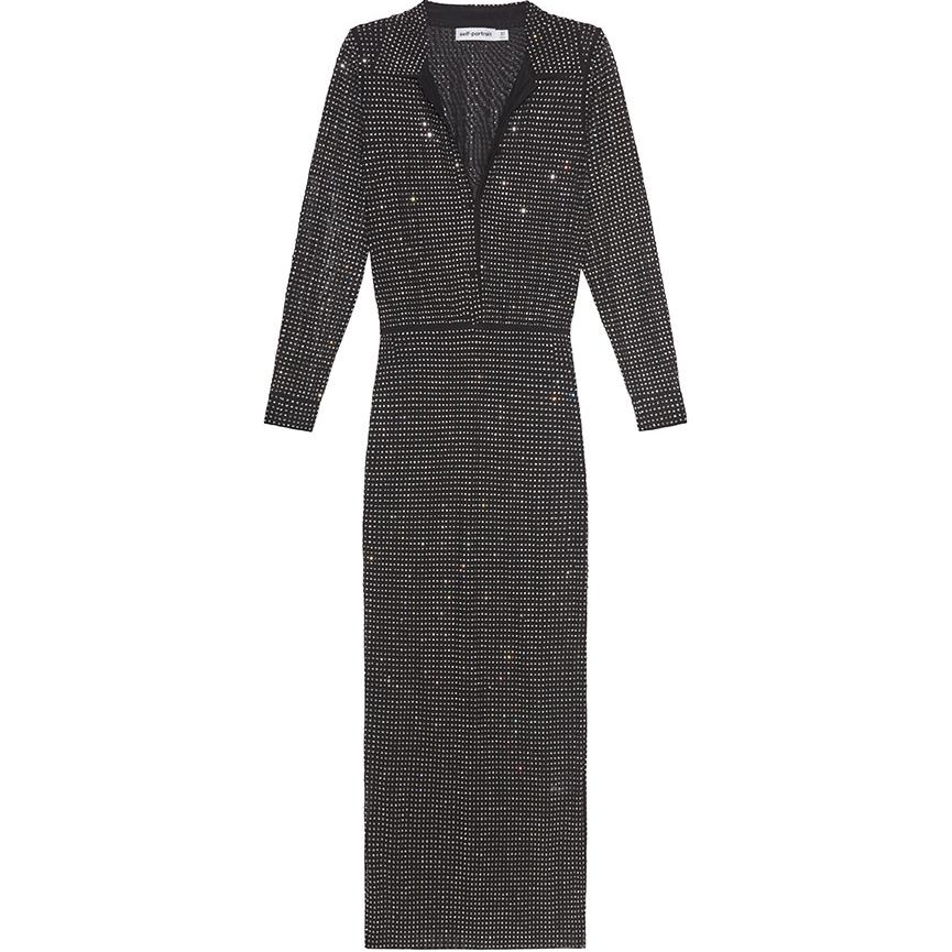 Self-portrait Женское классическое черное платье с длинными рукавами Self Portrait
Self-portrait Женское классическое черное платье с длинными рукавами Self Portrait