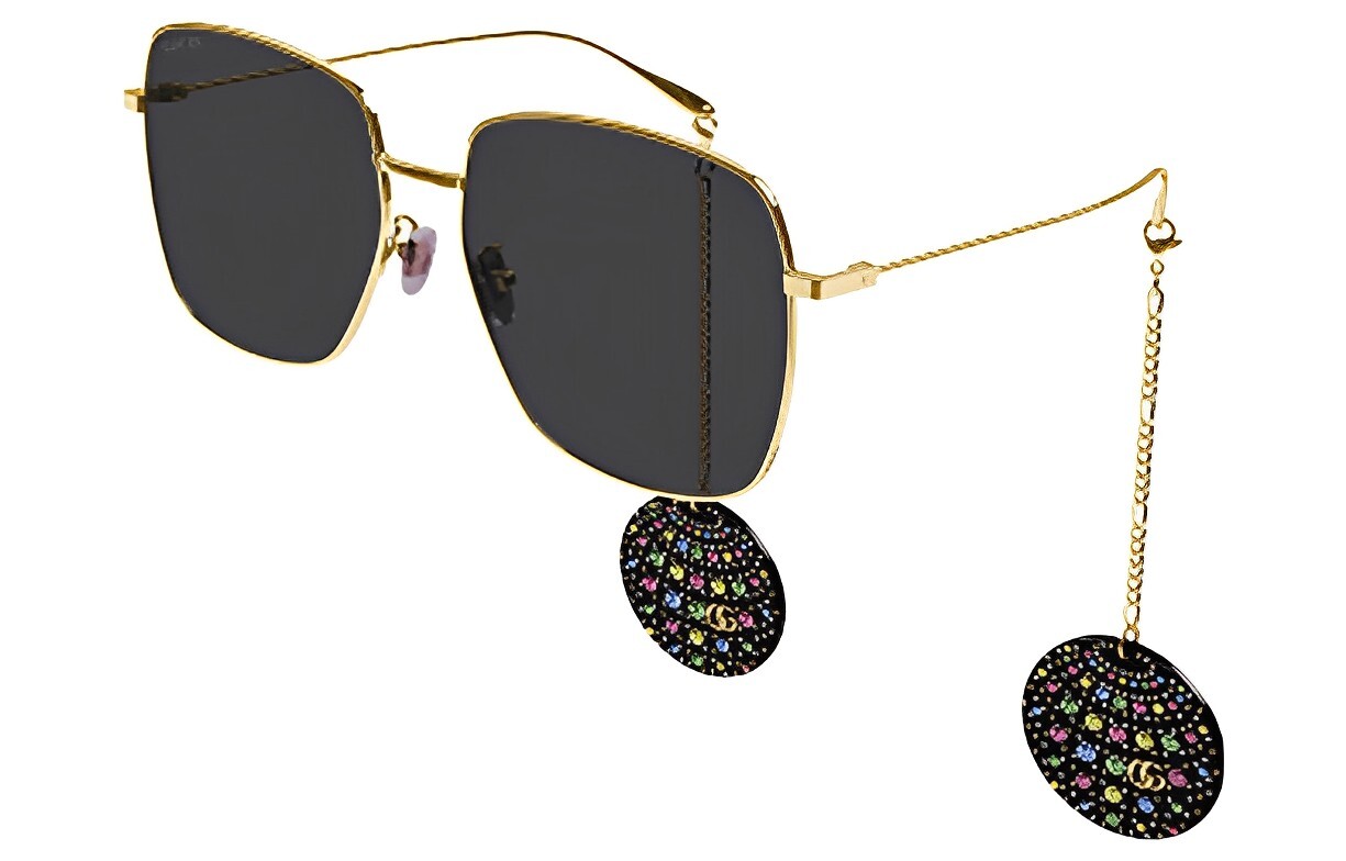 Очки солнцезащитные женские Gucci с подвесками в виде диско шара, золотой
Очки солнцезащитные женские Gucci с подвесками в виде диско шара, золотой
