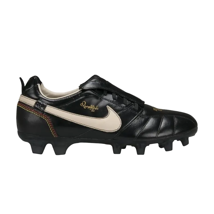 Кроссовки Nike Tiempo Ronaldinho FG 'Black White Gold', черный 
Кроссовки Nike Tiempo Ronaldinho FG 'Black White Gold', черный