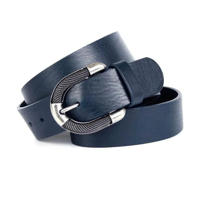 Кожаный ремень Anthoni Crown с изысканной ювелирной застежкой в виде плетения, синий
Кожаный ремень Anthoni Crown с изысканной ювелирной застежкой в виде плетения, синий
