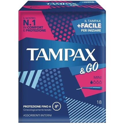Мини-тампоны Tampax & Go, 18 шт.
Мини-тампоны Tampax & Go, 18 шт.