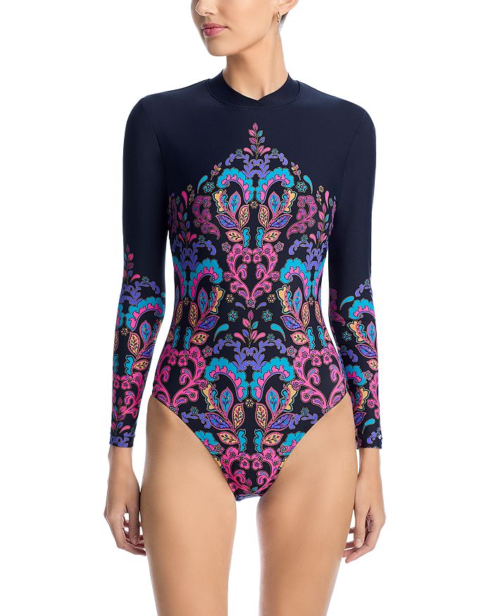 Слитный купальник Fatima Rash Guard Johnny Was, мультиколор 
Слитный купальник Fatima Rash Guard Johnny Was, мультиколор