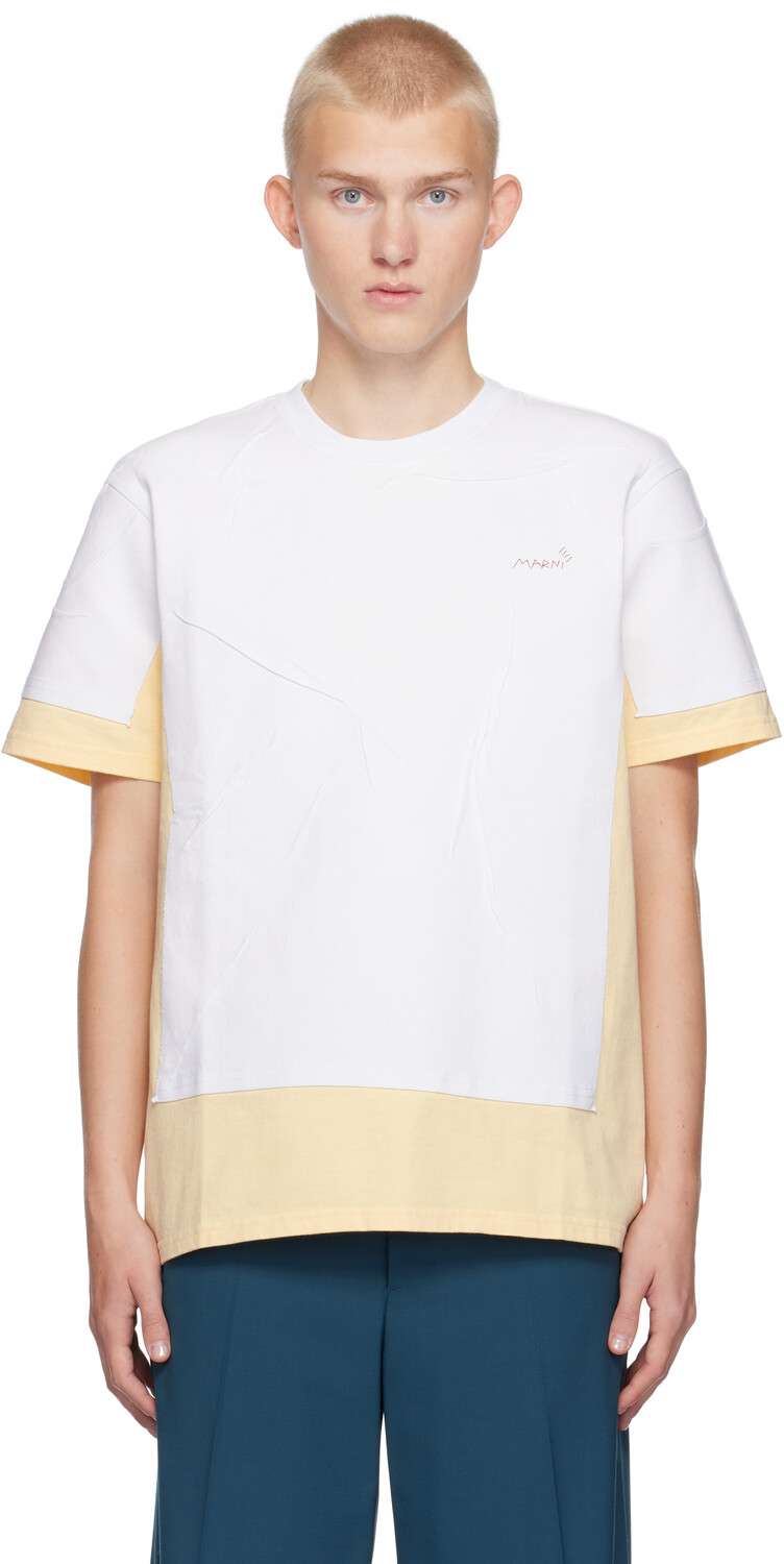 Двойная футболка белого и бежевого цветов Marni
Двойная футболка белого и бежевого цветов Marni