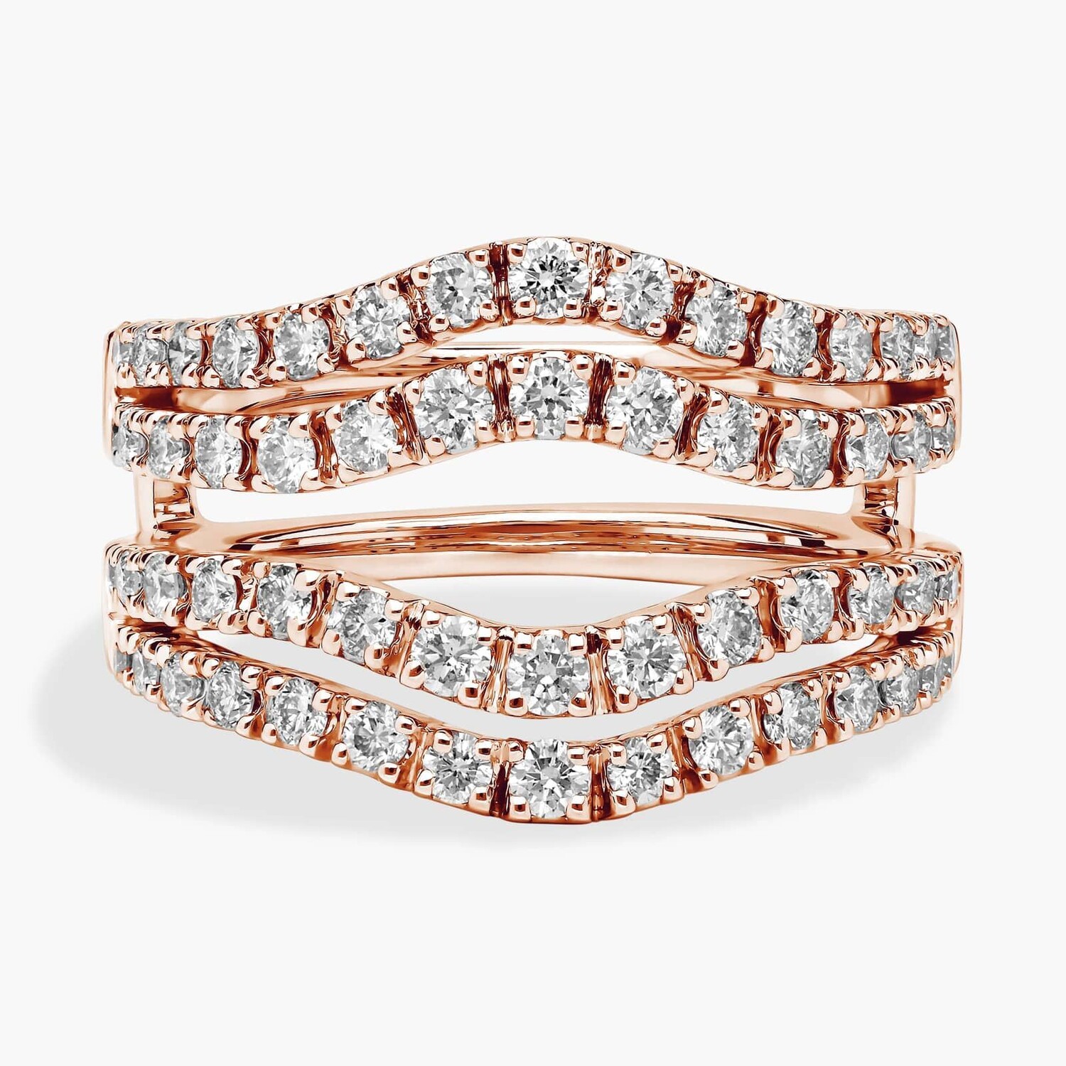 Кольцо с изогнутым двухрядным паве из розового золота 18 карат с бриллиантовой вставкой (1 карат, двойной). Blue Nile
Кольцо с изогнутым двухрядным паве из розового золота 18 карат с бриллиантовой вставкой (1 карат, двойной). Blue Nile