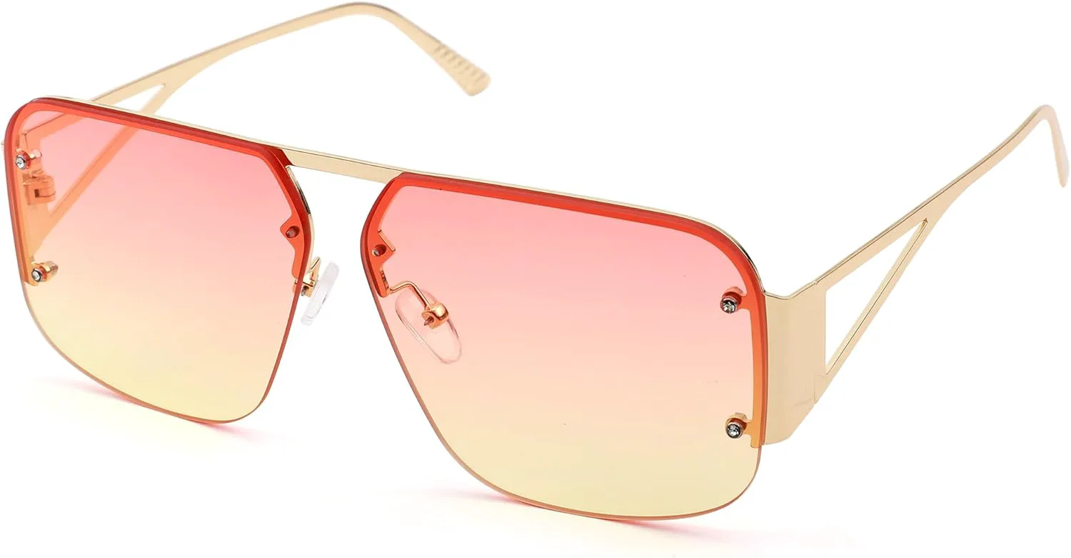 Солнцезащитные очки Pro Acme Aviator для женщин и мужчин, модные, без оправы, в стиле ретро, квадратные, большие, металлические, A04 Gradient Pink Yellow
Солнцезащитные очки Pro Acme Aviator для женщин и мужчин, модные, без оправы, в стиле ретро, квадратные, большие, металлические, A04 Gradient Pink Yellow