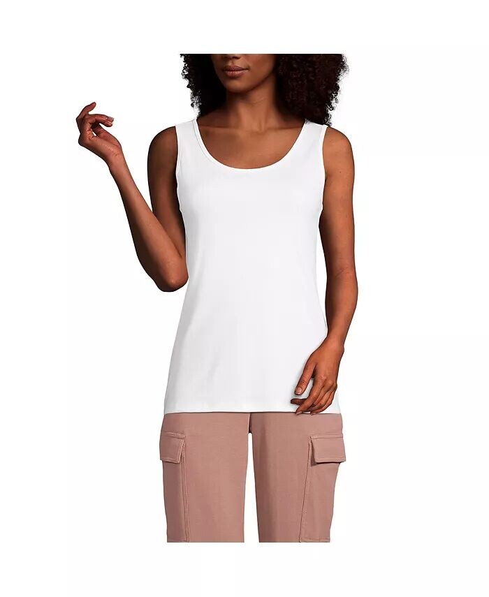 Женская высокая хлопковая майка на бретелях Lands' End, белый
Женская высокая хлопковая майка на бретелях Lands' End, белый