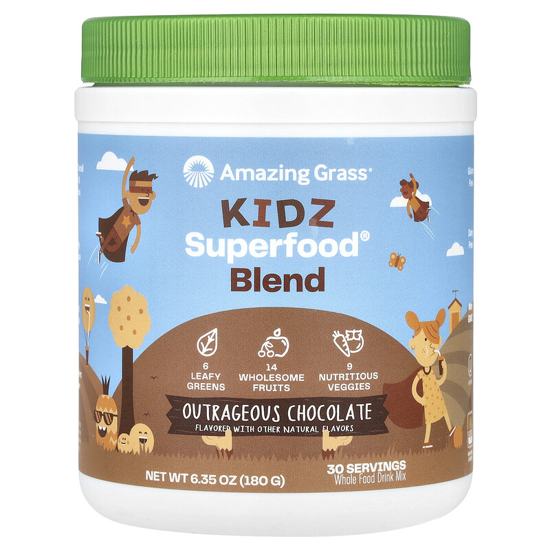 Amazing Grass, Kidz Superfood, со вкусом «Невероятный шоколад», 180 г (6,35 унции)
Amazing Grass, Kidz Superfood, со вкусом «Невероятный шоколад», 180 г (6,35 унции)