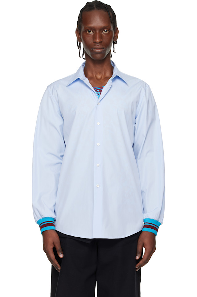 Dries Van Noten Синяя поплиновая рубашка
Dries Van Noten Синяя поплиновая рубашка