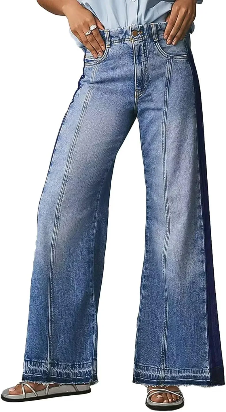 Flamingals широкие джинсы с высокой посадкой для женщин, строчка и рядный подол
Flamingals широкие джинсы с высокой посадкой для женщин, строчка и рядный подол