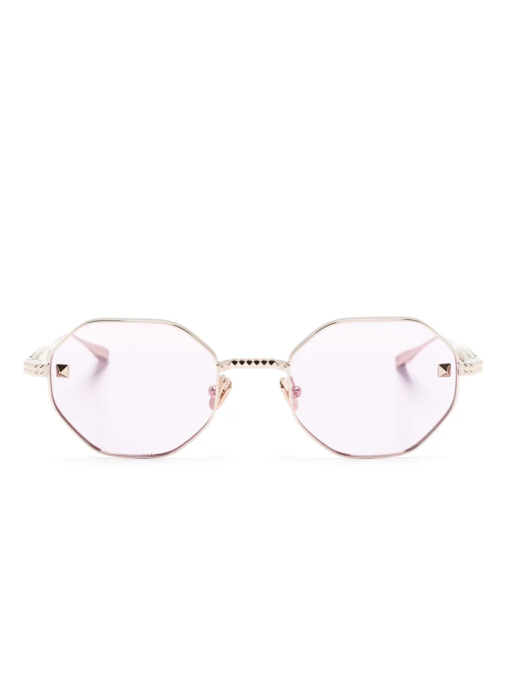 Солнцезащитные очки Rockstud в геометричной оправе VALENTINO GARAVANI EYEWEAR, золотой 
Солнцезащитные очки Rockstud в геометричной оправе VALENTINO GARAVANI EYEWEAR, золотой