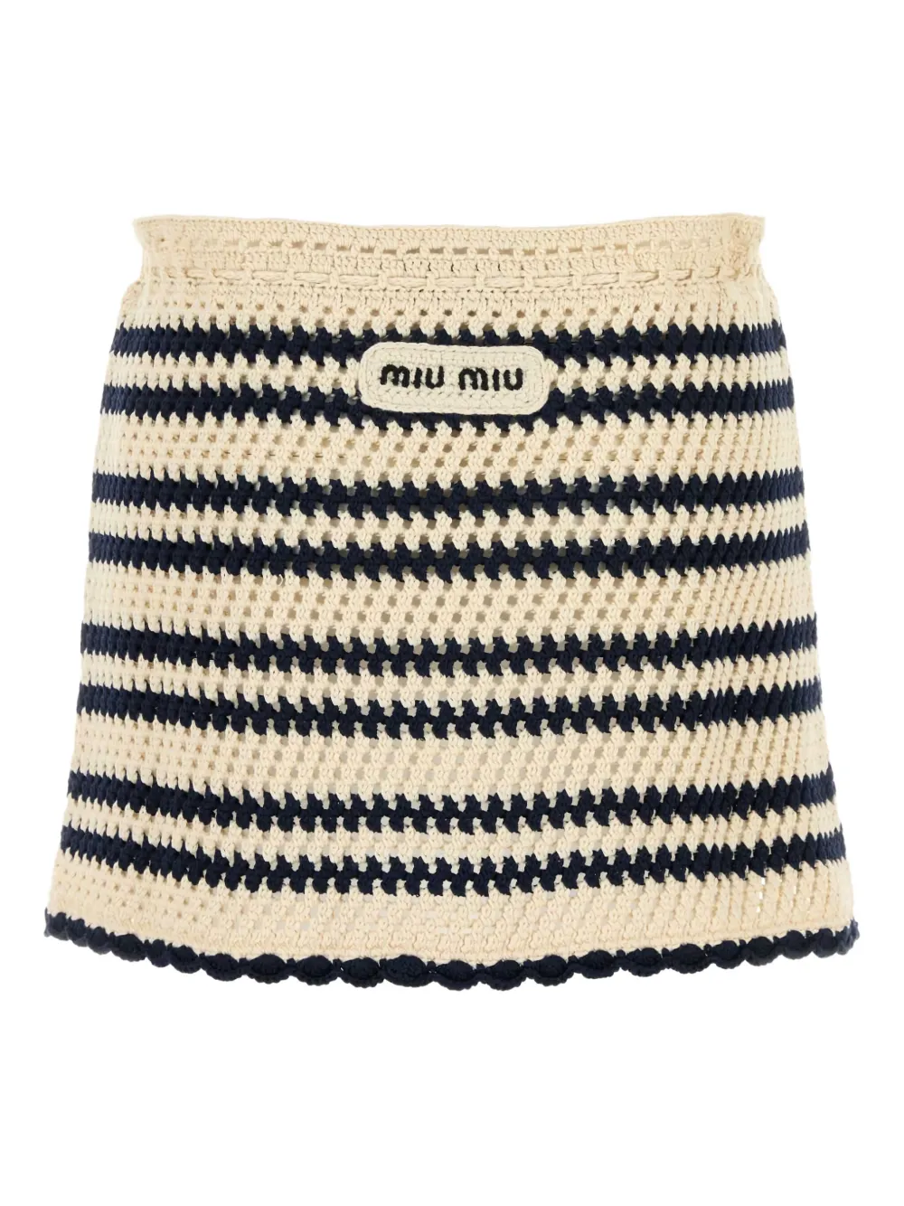 Полосатая мини-юбка в технике кроше MIU MIU, нейтральный
Полосатая мини-юбка в технике кроше MIU MIU, нейтральный