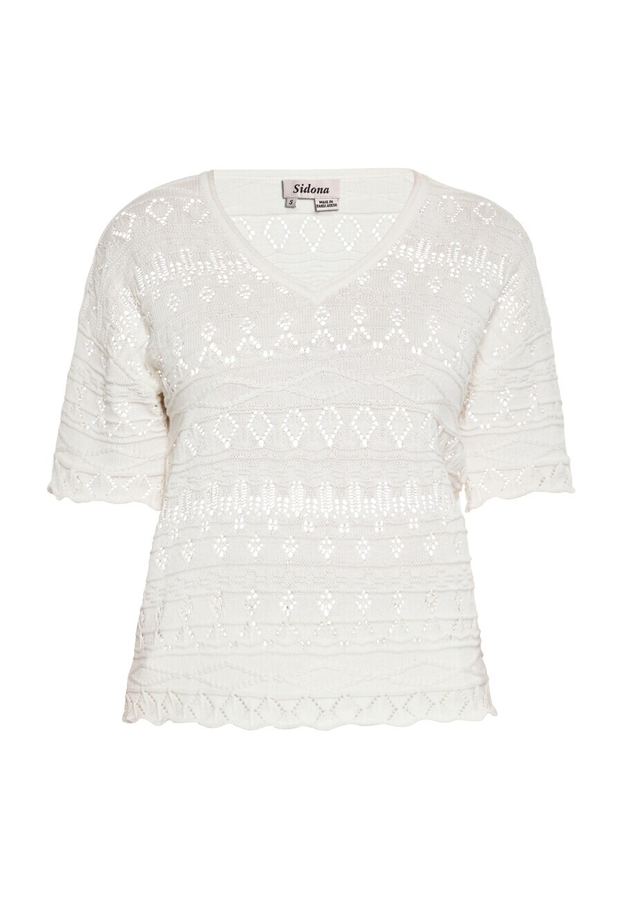 Тонкий вязаный свитер Sidona Sweater, белый
Тонкий вязаный свитер Sidona Sweater, белый