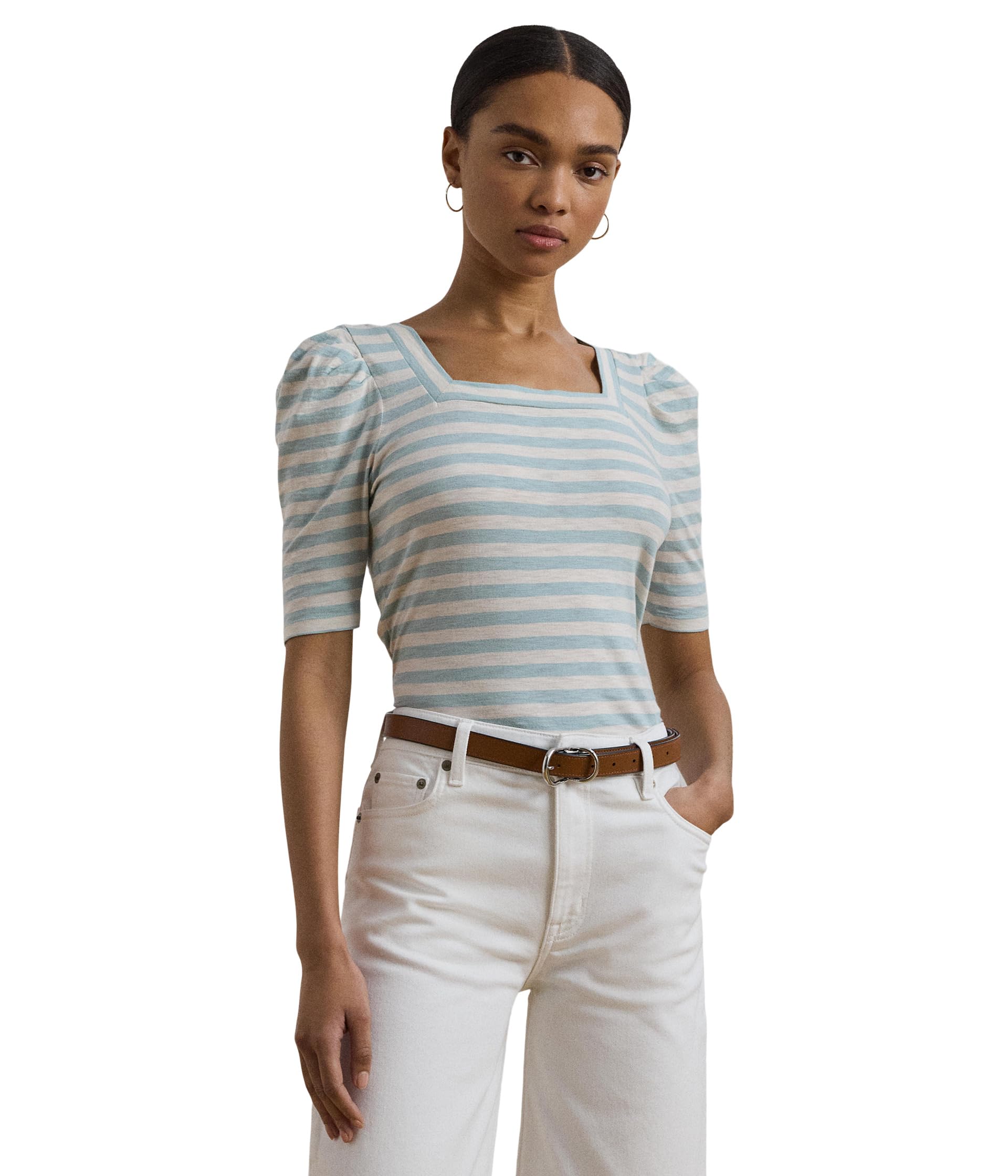 Футболка Lauren Ralph Lauren Petite Striped Cotton Jersey Puff-Sleeve Tee, Aqua Pearl/Mascarpone Cream
Футболка Lauren Ralph Lauren Petite Striped Cotton Jersey Puff-Sleeve Tee, Aqua Pearl/Mascarpone Cream